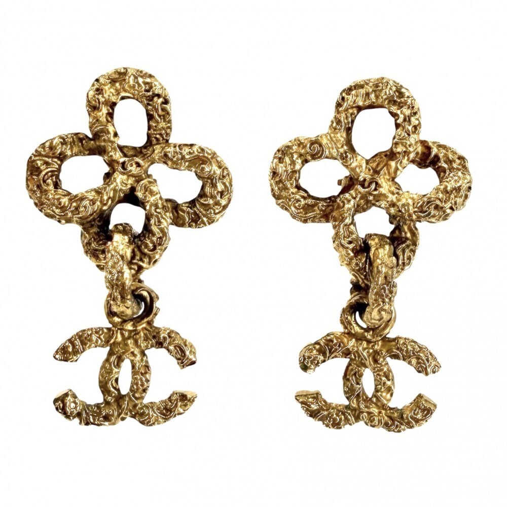 Chanel Earrings for Women, Magma/Lava Design, Coco Mark, CHANEL GP 93A Gold, ...